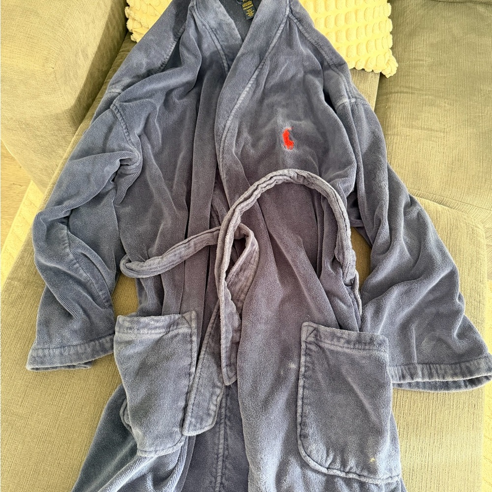 Polo by Ralph Lauren Men’s Blue Robe with Red Logo L/XL